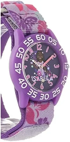Vista 3 de Disney Reloj analógico de cuarzo para niños, Morado, Reloj de cuarzo