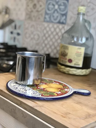 Vista 4 de CERAMICHE PARRINI - Utensilios de cocina de cerámica italiana, utensilios de cocina, salvamanteles de cerámica decorados limones pintados a mano