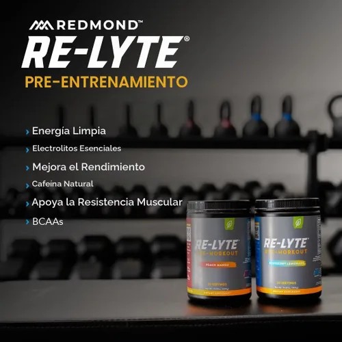 Vista 3 de REDMOND Re-Lyte - Mezcla de bebida preentrenamiento, limonada de arándanos, 15.87 onzas