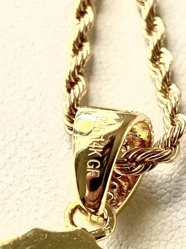 Vista 5 de Shop-iGold Iced Lady of Guadalupe Hombres Mujeres 925 Italia Oro Acabado Iced Silver Charm Colgante Acero Inoxidable Real 0.118in Cadena de cuerda