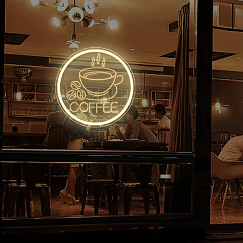 Vista 6 de Letrero LED de neón para cafetería, letreros de neón para pared, regulables, para cafetería, bar, hogar, bar, restaurante, negocios, decoración