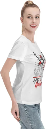 Vista 5 de Anime Baki The Grappler T Shirt Women Summer O-Neck Clothes Casual Short Sleeves Tee White