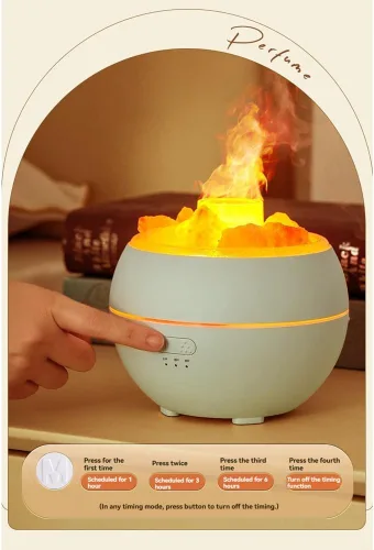 Vista 5 de Humidificador de luz LED de piedra de sal USB aromaterapia luz nocturna niebla humidificador de aire para dormitorio, hogar, escritorio y oficina