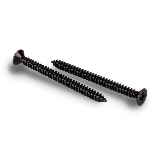Vista 10 de Venforze Tornillos de madera de cabeza negra, cabeza plana Phillips de acero inoxidable 6 x 1-1/2, 100 unidades, tornillo de acero inoxidable 304