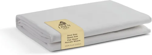 Vista 23 de Sábanas de 100% algodón percal, tamaño individual, 1 sábana encimera, ropa de cama fresca, resistente y transpirable, celeste