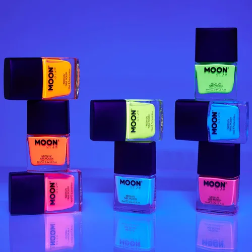 Vista 4 de Moon Glow - Barniz de uñas UV neón Blacklight 0.48oz verde intenso – ¡brilla intensamente bajo luces negras/iluminación UV!