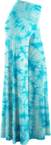 Vista 3 de Made By Johnny MBJ - Pantalones Palazzo de pierna ancha sólidos y teñidos con técnica batik, cómodos y casuales para mujer (XS~5XL)
