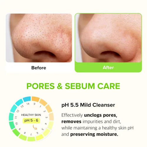 Vista 5 de KLAVUU Phytoncide - Limpiador facial con equilibrio de pH suave, pH 5.5, limpiador espumoso suave con pantenol para fortalecer el lavado facial