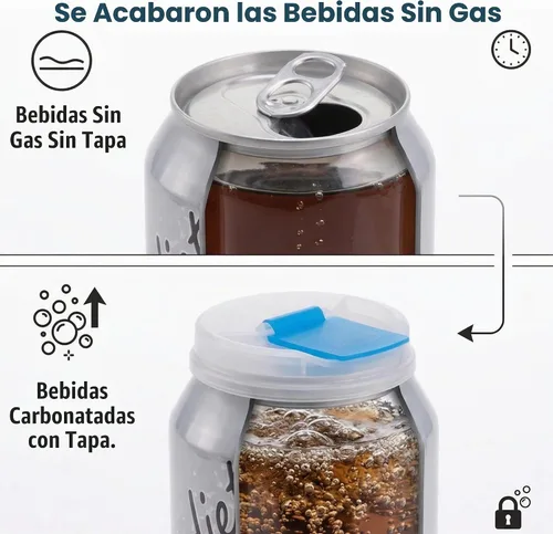 Vista 5 de Jokari tapas de protección para lata de gaseosa, juego de 4, Paquete de 10, Transparente