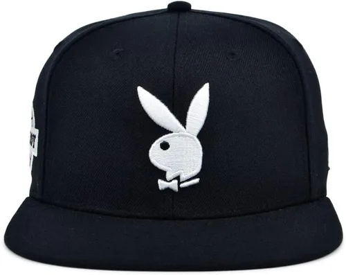 Vista 2 de Playboy Sombrero ajustable de pico plano de esmoquin negro