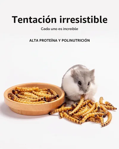 Vista 2 de Niteangel Bocadillos y golosinas para animales pequeños: gusanos secos y sin aditivos