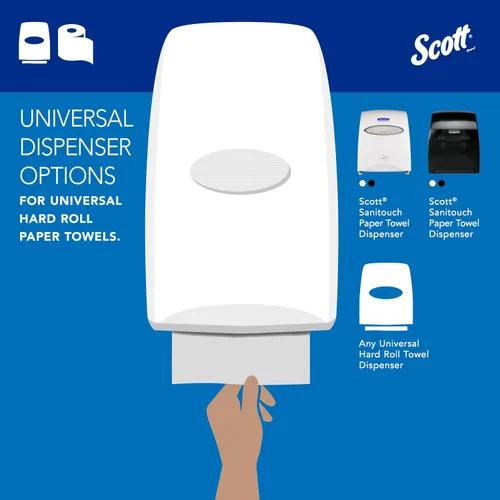 Vista 8 de Scott® Essential - Toallas en rollo duro universales (01040), con Absorbency Pockets™, núcleo de 1.5", blanco