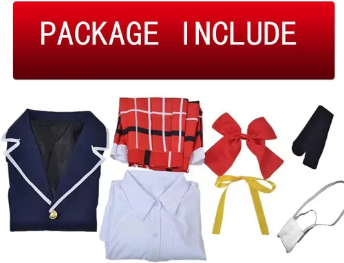 Vista 4 de Anime Takanashi Rikka Cosplay uniforme escolar conjunto con abrigo calcetines corbata