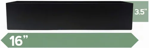 Vista 3 de Buhbo Maceta rectangular moderna de acero tipo artesa de 16 pulgadas, negro Negro Con Drenaje