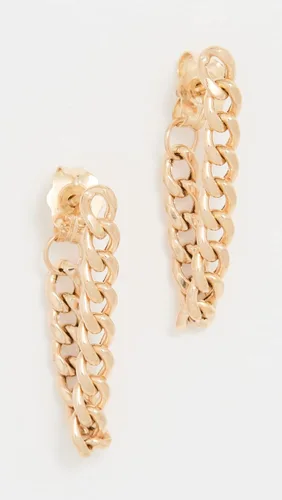 Vista 2 de Pendientes Huggie de oro de 14 quilates para mujer