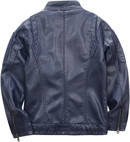 Vista 2 de LJYH Chaquetas de cuero PU para niños Abrigo de motocicleta con tachuelas