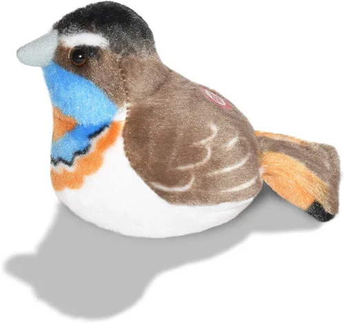 Vista 4 de Wild Republic Pájaros, Felpa Europea Bluethroat, auténtico sonido de pájaro, animal de peluche, juguetes para pájaros, regalos para niños, Birders 5