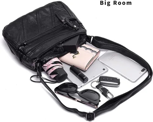 Vista 5 de Bolsos cruzados impermeables para mujer, bolso bandolera casual de piel sintética para mujer, bolso cruzado