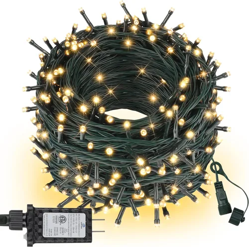Vista 14 de Luces de cuerda de Halloween de 100 LED, 33 pies, luces titilantes naranjas y moradas con 8 modos, impermeables para decoración de fiesta