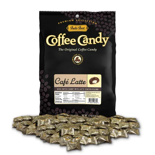 Vista 4 de Bali's Best Caramelo de café, bolsa de 2.2 libras, caramelos duros envueltos individualmente, hechos con café real de Sumatra, Halal