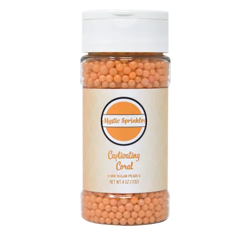 Vista 2 de Mystic Sprinkles Perlas de Azúcar de 4 mm 4 onzas Botellas (Perlas de Azúcar de Coral Captivante 4 mm 4 onzas)