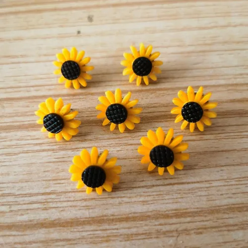 Vista 5 de 40 pines de girasol para pulgar, tachuelas decorativas de corcho con flores para tablón de anuncios, fotos, mapas de pared y otras oficinas