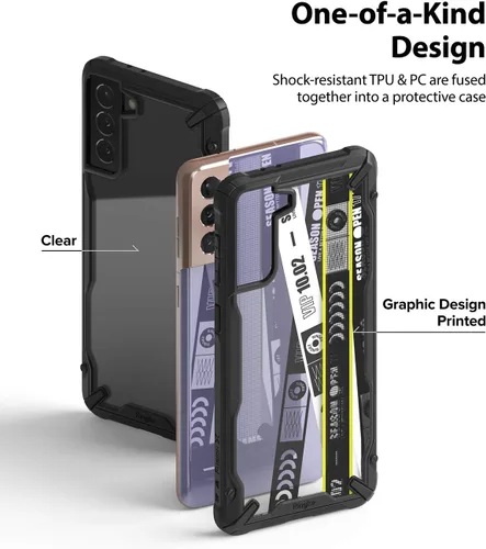 Vista 3 de Ringke Diseño Fusion-X compatible con Galaxy S21 Plus, diseño de carcasa resistente - Banda de boletos
