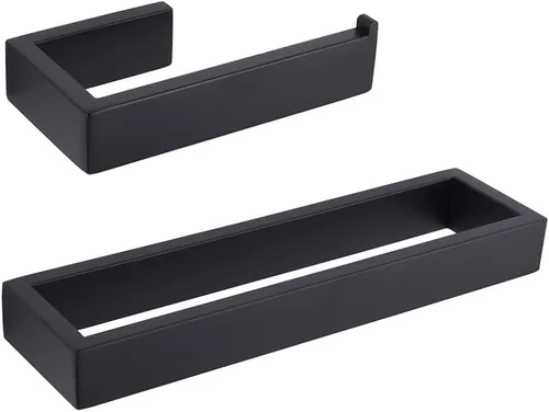 Vista 10 de GERZWY Juego de accesorios de baño de 2 piezas de acero inoxidable contemporáneo montado en la pared - Soporte para papel higiénico con anillos