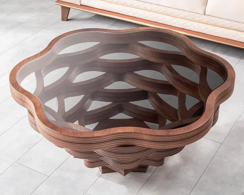Vista 4 de by Papella Design, Mesas de centro de nogal natural Veener para sala de estar, mesa rústica, mesa de centro para sala, mesa central, mesa de Marrón