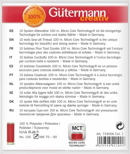 Vista 3 de Juego de hilo Gutermann, 100 m, Popular