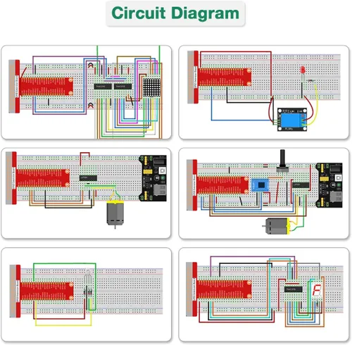 Vista 4 de LAFVIN Kit básico de arranque para Raspberry Pi Junta de desarrollo Breadboard LCD1602 Módulo Python C Java Scratch Starter Kit