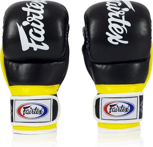Vista 2 de Fairtex FGV18 Guantes de Muay Thai para Hombres, Mujeres y Niños Guantes de MMA para Artes Marciales Hechos de Cuero de Calidad Premium, Ligeros