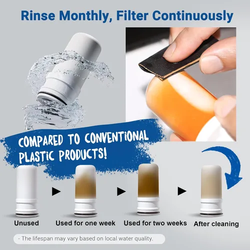 Vista 6 de LCF Filtro de cerámica lavable, compatible con LCF-FW-02, filtro Waterdrop de repuesto para WD-FC-01, WD-FC-02, WD-FC-06, reemplaza WD-FF-01A