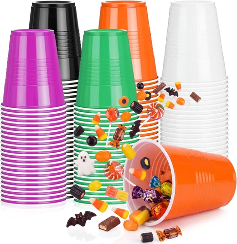 Vista 17 de Pickmesh Paquete de 50 Vasos de Plástico de 12 oz Vasos Desechables de Navidad a Granel para el Día de Año Nuevo, Bodas, Cumpleaños, Baby Shower