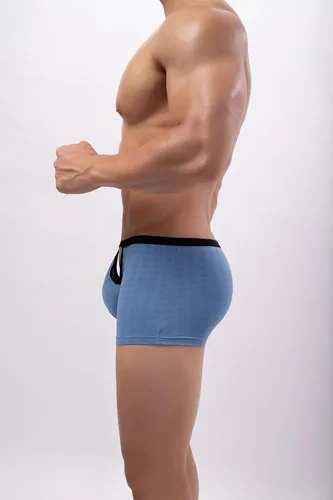 Vista 5 de 1 ONEFIT Calzoncillos tipo bóxer para hombre, ropa interior de ángulo plano, malla transpirable, seda de hielo, nailon, bolsa convexa, con apertura