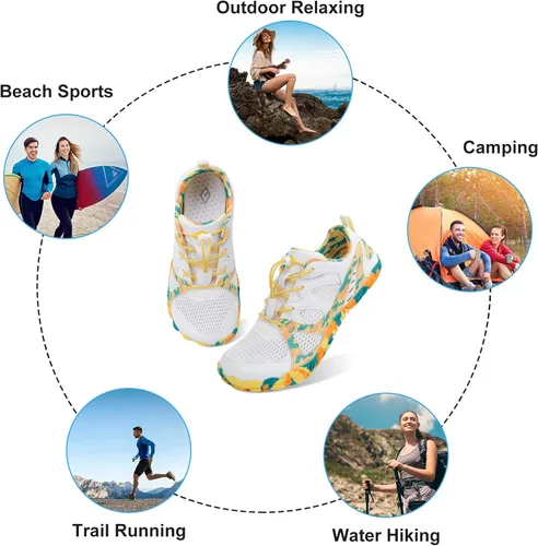 Vista 7 de Lefflow Zapatos de agua de senderismo para mujer, minimalistas, para playa, piscina, caminar, zapatos deportivos Caja de punta ancha