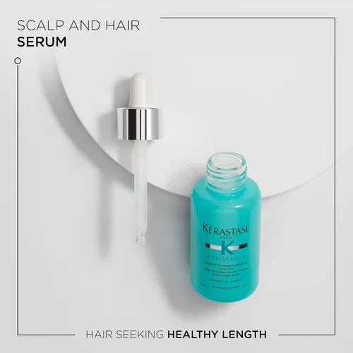 Vista 2 de Kerastase Resistance Extentioniste - Suero para el cuero cabelludo y el cabello, suero energizante para el cuero cabelludo sin enjuague, textura