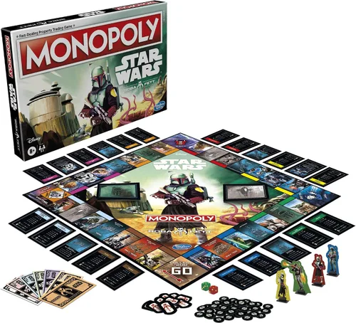 Vista 16 de Hasbro Gaming Monopoly: Star Wars Boba Fett Edition - Juego de mesa para niños a partir de 8 años, inspirado en las películas de Star Wars