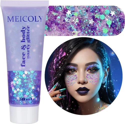 Vista 12 de MEICOLY Purpurina corporal roja, blanca y azul, accesorios del 4 de julio, purpurina para el cabello para niños, atuendos del 4 de julio