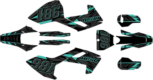 Vista 2 de Kit de gráficos para Husqvarna TC125 FC250 FC350 FC450 (2016-2018) Twitch Series Azul 9 mil - Easy Go - Adhesivo para motocicleta Dirt Pit Bike