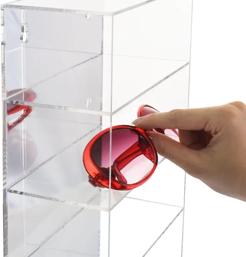 Vista 5 de Ikee Design Organizador de acrílico con 5 estantes con respaldo espejado. Transparente sin puerta