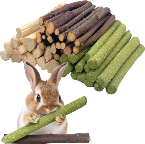 Vista 8 de Dulce bambú 8.82 oz madera molar natural golosinas juguetes para animales pequeños, conejos, conejos, hámster, rata, chinchillas