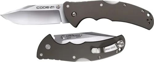 Vista 2 de COLD STEEL Code 4 S35VN - Cuchillo plegable táctico con mango de aluminio 6061 de 3.5 pulgadas con mecanismo de bloqueo Tri-Ad