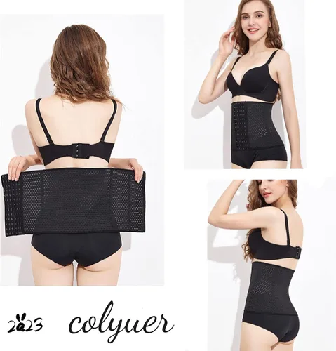 Vista 2 de COLYUER Entrenador de cintura para mujer, faja transpirable, faja moldeadora de cintura para entrenamiento, reloj de arena