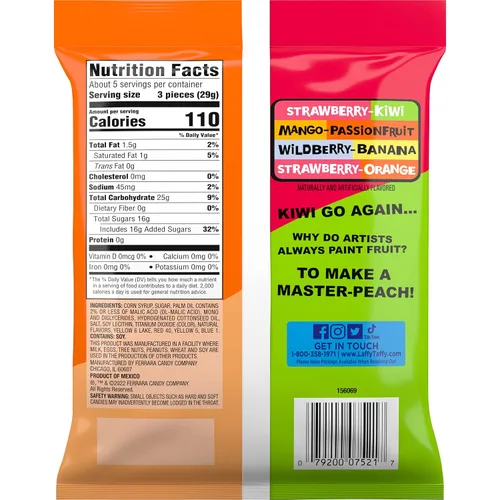 Vista 2 de Laffy Taffy Caramelos, combos de frutas, mini barras envueltas individualmente, 6 onzas