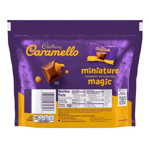 Vista 2 de Cadbury CARAMELLO Miniaturas de chocolate con leche y caramelo, paquete para compartir, 8 onzas