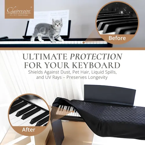 Vista 2 de Funda de piano digital para Yamaha - Teclado de piano para P143, P225, P223, P145, P143, P125a, P125, P115, P105, P71, P45, Kawai ES120, PX150