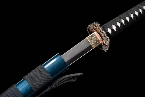 Vista 6 de Espada samurái funcional hecha a mano T10 arcilla de acero templada completa Tang Japón Katana
