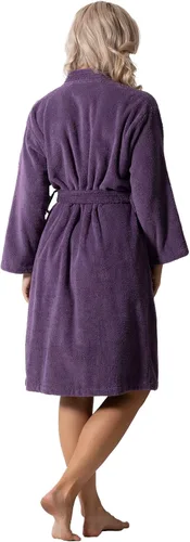 Vista 6 de Lujosas batas de baño absorbentes con cuello de rizo turco súper suave para mujer