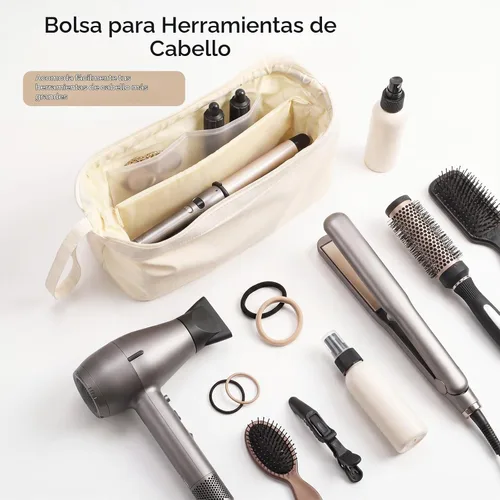 Vista 4 de Bolsa de viaje para herramientas para el cabello, compatible con Dyson Shark Flexstyle portátil, secador de pelo, alisadores, rizadores y accesorios